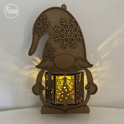 🎄 Christmas Gnome Lanterns — Set of 3 Laser Cut Designs - LaserCutano - 003