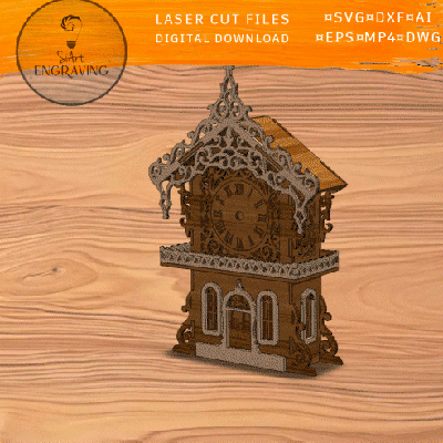 Tabletop Clock Laser Cut Files - SiArt - 002