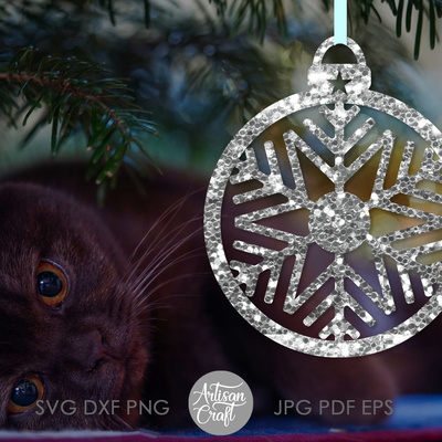 雷射切割聖誕飾品向量，雪花飾品 - Artisan Craft - 003