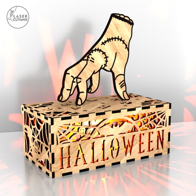 Halloween Hand Lantern SVG File - Spooky Night  Light - LaserCutano - 002