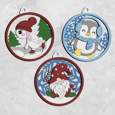 聖誕飾品三件組 - LaserCutano - 001