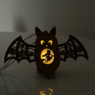 Bat Candle Holder SVG | Halloween Lantern Laser Cut File  - LaserCutano - 003