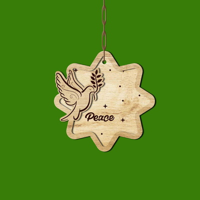 Christmas “Peace” Ornament - Laser Cut File - LaserCutano - 002