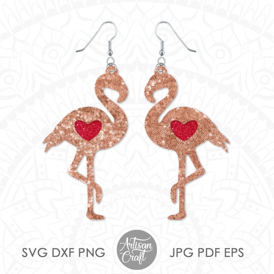 火烈鳥耳環和吊墜激光切割文件包 - Artisan Craft - 002