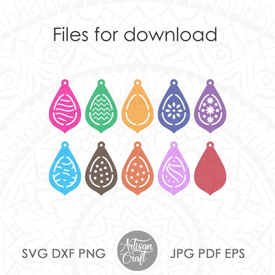 Easter earrings SVG cut files show Easter egg designs  - Artisan Craft - 004