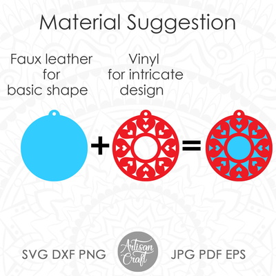 圓形心形耳環 svg 剪切文件 - Artisan Craft - 002