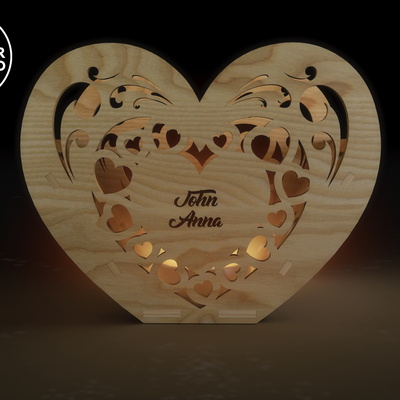 情人節心形燭台組 - LaserCutano - 004