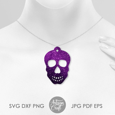 用於製作糖頭骨首飾的骷髏耳環 svg - Artisan Craft - 004