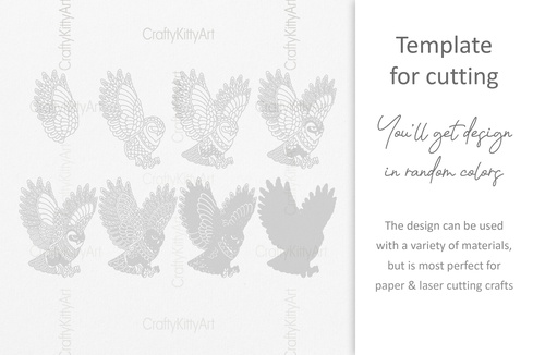 貓頭鷹鳥,曼陀羅飛貓頭鷹,3d 分層 svg dxf png 文件 貓頭鷹鳥,曼陀羅飛貓頭鷹,3d 分層 svg dxf png 文件 - CraftyKittyArt - 001