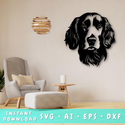 English Setter Laser SVG  - HappyDesignStudio - 001