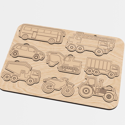 Puzzle 6 sets Big pack - Animal, Berries, Transport, atd. - LazerCutPro - 004