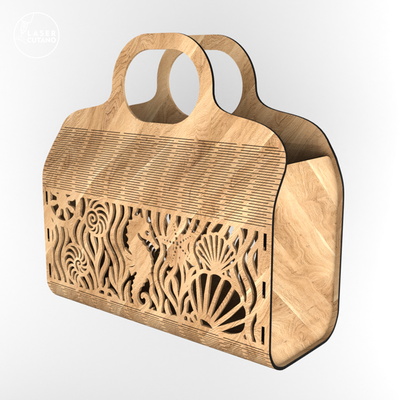 Beach Bag with Marine Life Design - LaserCutano - 005