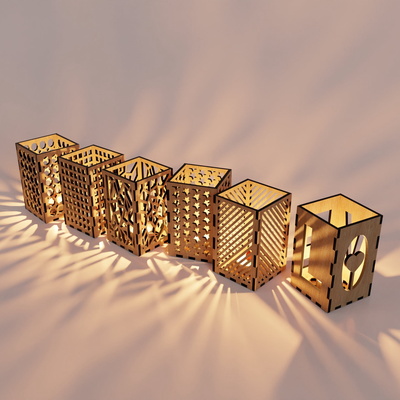 6 種現代雷射切割檯燈設計 - 雷射切割專業版 - 002