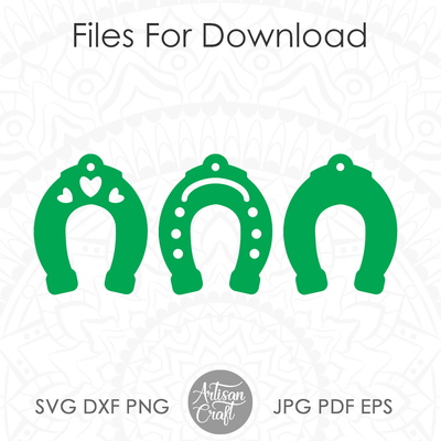 Horseshoe Earrings, SVG, Saint Patrick's day earrings - Artisan Craft - 004