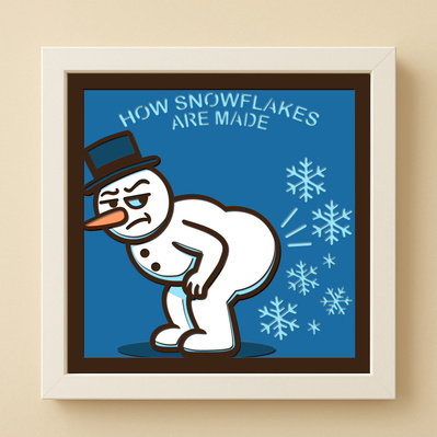 Funny Snowman Shadow Box SVG, How Snowflakes Are Made - HappyDesignStudio - 002