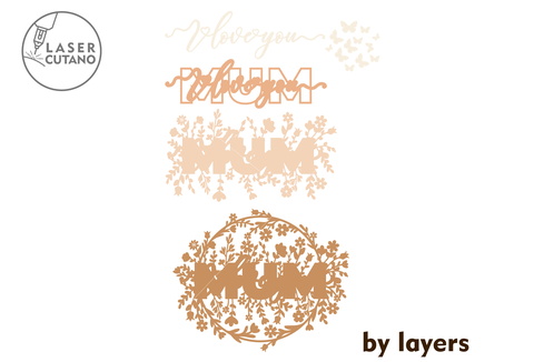我愛你媽媽花圈 我愛你媽媽花圈 - LaserCutano - 001