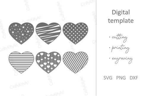 Love Hearts. Valentine's Day Bundle. SVG DXF PNG files Love Hearts. Valentine's Day Bundle. SVG DXF PNG files - CraftyKittyArt - 001