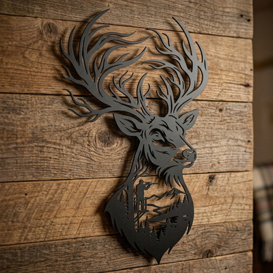 Deer Hunting Metal Wall Art SVG | Plasma Cut Deer - HappyDesignStudio - 002