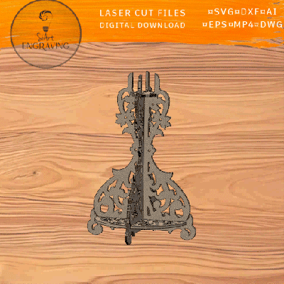 Candelabro laser cut files - SiArt - 002