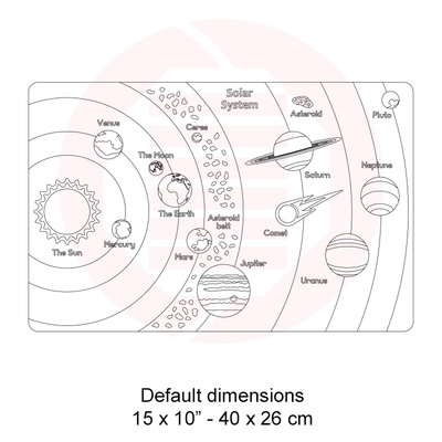 Laser cut SVG template Solar System puzzle school supplies - Daniel San - 002