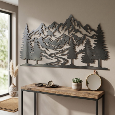 山林金屬牆飾 svg 文件 | cnc 等離子切割文件 - HappyDesignStudio - 002