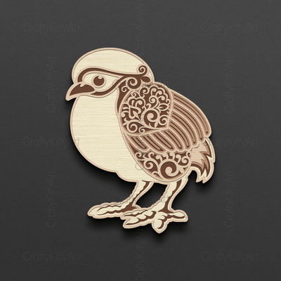 復活節小雞，小雞，3d 分層 svg dxf png 文件 - CraftyKittyArt - 001