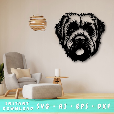 Bouvier des flandres 雷射 svg、bouvier des flandres dxf - HappyDesignStudio - 001