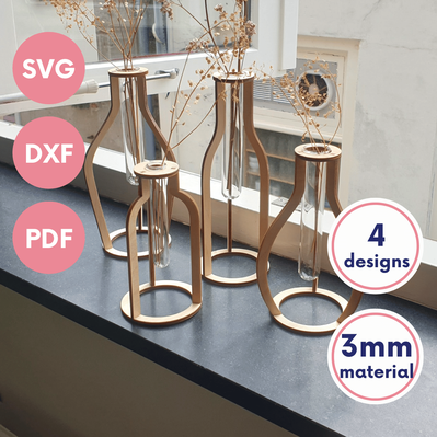 Set of four minimalist Test Tube Vases