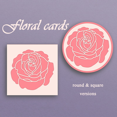 Rose Cards, Floral Cards, DIY Flower Paper Greeting Cards - CraftyKittyArt - 001