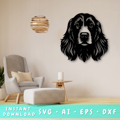 Cocker Spaniel Laser SVG - HappyDesignStudio - 001