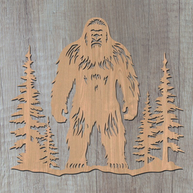 Bigfoot Laser SVG, Yeti SVG, Sasquatch SVG - HappyDesignStudio - 002