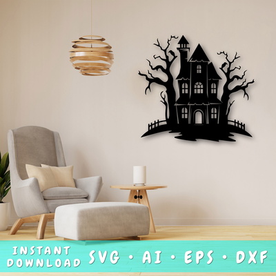 鬼屋雷射 svg - HappyDesignStudio - 001