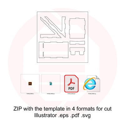 雷射切割手機支架 svg 模板 diy 工藝品 - Daniel San - 004