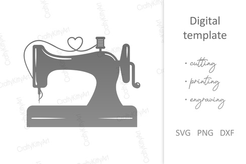 有花的老縫紉機。花卉 svg dxf png 文件 有花的老縫紉機。花卉 svg dxf png 文件 - CraftyKittyArt - 002