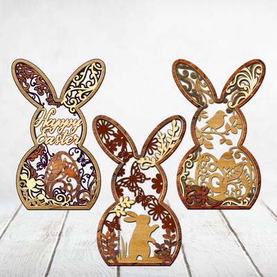 Multilayer Easter Bunny Set - LaserCutano - 002