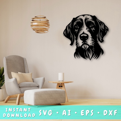 German Wirehaired Pointer Laser SVG - HappyDesignStudio - 001