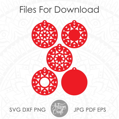 圓形心形耳環 svg 剪切文件 - Artisan Craft - 005