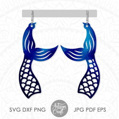 Mermaid tail earrings for making summer jewelry