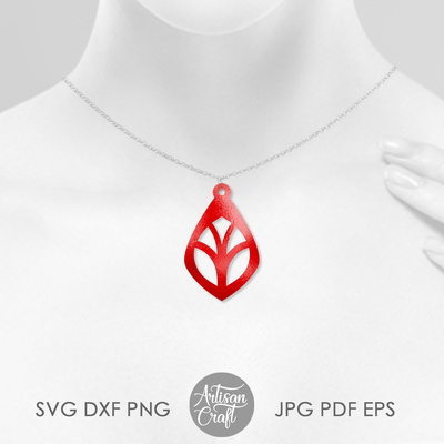 花朵耳環 svg |幾何耳環 - Artisan Craft - 006