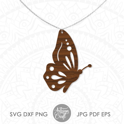 蝴蝶耳環激光切割文件顯示蝴蝶翅膀 - Artisan Craft - 005