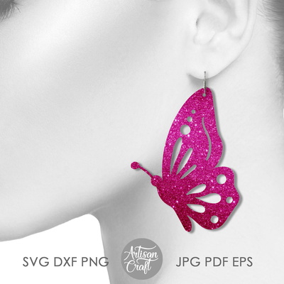 蝴蝶耳環激光切割文件顯示蝴蝶翅膀 - Artisan Craft - 002