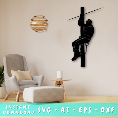 Lineman Laser SVG Cut File, Lineman Glowforge File - HappyDesignStudio - 001