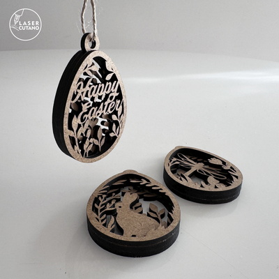 復活節快樂裝飾標籤 - LaserCutano - 003