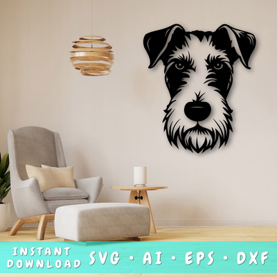 Wire Fox Terrier Laser SVG Cut File, Wire Fox Terrier DXF - HappyDesignStudio - 001