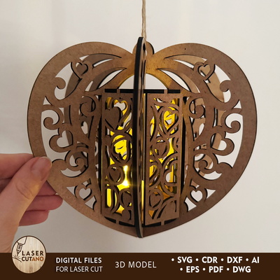 心形情人節燈籠 - LaserCutano - 001