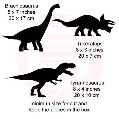 雷射切割恐龍拼圖 glowforge svg 向量 diy 工藝品 - Daniel San - 003