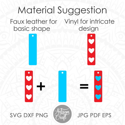 Bar earrings, SVG, Heart earrings - Artisan Craft - 002