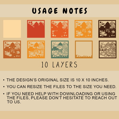 3D Highland Cow Fall Shadow Box SVG, Autumn Farm Scene SVG - HappyDesignStudio - 003