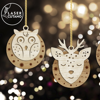 Christmas Tree Cute Decorations Templates - LaserCutano - 003