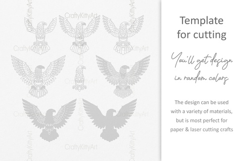 曼陀羅鷹,白頭鷹飛,3d 分層 svg dxf png 文件 曼陀羅鷹,白頭鷹飛,3d 分層 svg dxf png 文件 - CraftyKittyArt - 001